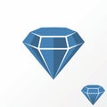 Simple and unique diamond or heptagon on 3D with cutting image graphic icon logo