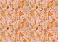 Seamless Pattern pink classic style Seamless floral background