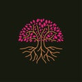 Creative tree logo design illustration Royalty Free Stock Photo
