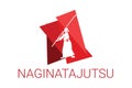 Naginatajutsu sport vector line icon.