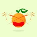 cute orange mascot illustration with shock expression