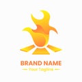 bonfire logo with modern style. gradient, orange, elegant and clean