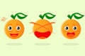 cute orange character expression. crying, sad, happy, smile, shocked