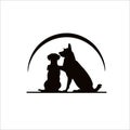 Print dog shadow logo design For home for your name and company identity Royalty Free Stock Photo