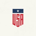 USA flag logo. Stamp ink. Vintage textures marked. Made in USA. Royalty Free Stock Photo