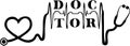 logo of dctor Heart with sign of doctor checkup Jpeg vector cut file cricut and for silhouette