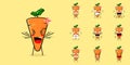 cute carrot character with angry expression