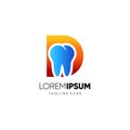 Letter D Dental Tooth Logo Design Icon Graphic Illustration