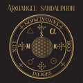 Seal of Archangel Sandalphon, gold sigil