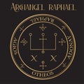 Archangel Raphael Seal - `God heals` is the angel of protection and healing Royalty Free Stock Photo