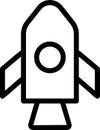 Rocket Icon With Outline Style Royalty Free Stock Photo