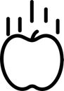 Gravity Of Apple Icon With Outline Style Royalty Free Stock Photo