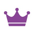 Purple Crown Icon silhouette in trendy flat style isolated on white background. Crown symbol for your website design,