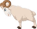 Cartoon funny angry goat ramming Royalty Free Stock Photo