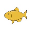 orange fish cartton, Outline, fish illustration, underwater nature,life wild animal,cute fish,childrens book, education, animals Royalty Free Stock Photo