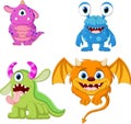 Set of cute monster cartoon Royalty Free Stock Photo