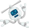 Cute robot drone on white background