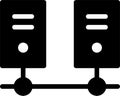 Data Server Icon With Glyph Style Royalty Free Stock Photo
