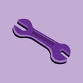 purple 3d wrench on purple background, eps10, shadow Royalty Free Stock Photo