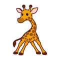 Cute cartoon giraffe. Suitable for use in children\'s book designs