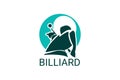 billiard sport vector line icon. playing billiard.