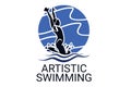 artistic swimming sport vector line icon. simple icon, Royalty Free Stock Photo