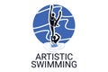 artistic swimming sport vector line icon. simple icon, Royalty Free Stock Photo