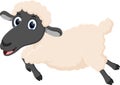 Cartoon happy sheep isolated on white background Royalty Free Stock Photo