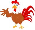 Cartoon cute Chicken posing on white background Royalty Free Stock Photo