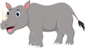 Cute rhino cartoon isolated on white background Royalty Free Stock Photo