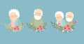 Print. Nice old couple. Vector grandfather and grandmother. Cartoon characters.