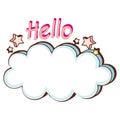 Cloud chat with hello. Can be used for name tags as well as stickers Royalty Free Stock Photo