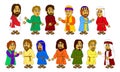 Cartoon characters of Jesus and disciples