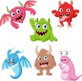 Set of cute monster cartoon Royalty Free Stock Photo