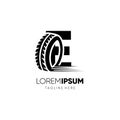 Letter E Tire Logo Design Vector Icon Graphic Emblem Illustration