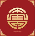 Chinese Longevity symbol. Chinese traditional ornament design.