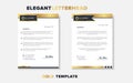 Set of elegant letterhead design template for identity and company. gold color