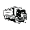 Hand drawing truck vector.