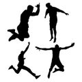 Jumping people silhouette Vector illustration Royalty Free Stock Photo