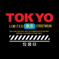 Tokyo colorful typography streetwear style vector design icon illustration Royalty Free Stock Photo