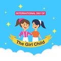 illustration vector graphic of a pair of twin girls side by side together, showing the stars