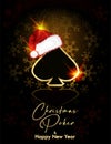 New year vip card. Christmas Casino poker spade sign, vector