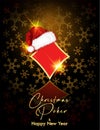 New year. Christmas Casino card with poker diamonds sign, vector