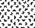 Silhouettes of butterflies, seamless pattern