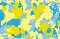 Camouflage seamless pattern. Trendy style camo colors of Ukraine, repeat print. Vector illustration. blue and yellow color texture Royalty Free Stock Photo