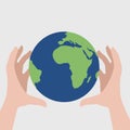 save the planet - hands are keeping the earth Royalty Free Stock Photo