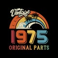 1975 vintage retro design vector black background vector gaphic Royalty Free Stock Photo
