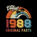 1988 vintage retro design vector black background vector gaphic Royalty Free Stock Photo