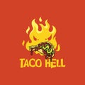 Taco lover halloween t-shirt decoration with flame