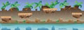 River with floating rocks Game Background Vector Illustration